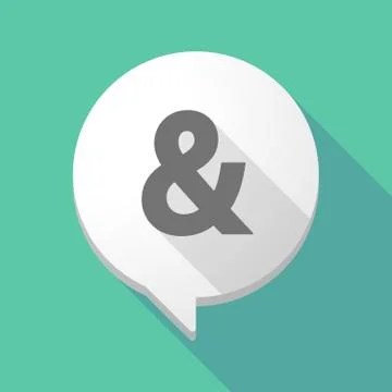 Long shadow comic balloon with an ampersand Stock Illustration