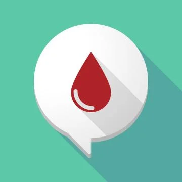 Long shadow comic balloon with a blood drop Stock Illustration