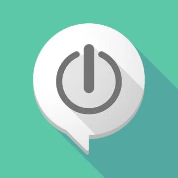 Long shadow comic balloon with an off button Stock Illustration