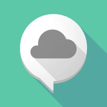 Long shadow comic balloon with a cloud Stock Illustration