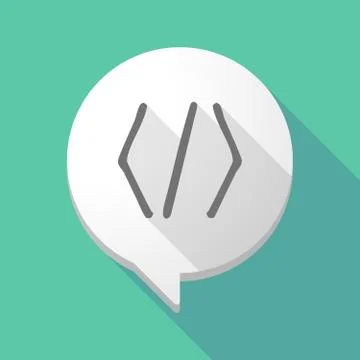 Long shadow comic balloon with a code sign Illustrazione stock