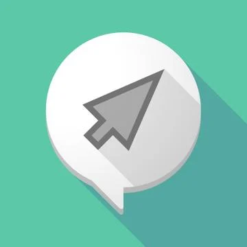 Long shadow comic balloon with a cursor Illustrazione stock