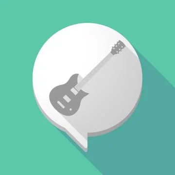 Long shadow comic balloon with  an electric guitar 스톡 일러스트