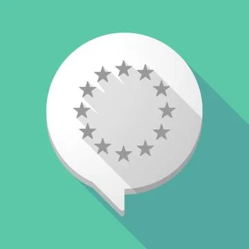 Long shadow comic balloon with  the EU flag stars Stock Illustration