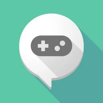 Long shadow comic balloon with a game pad 스톡 일러스트