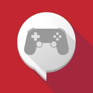 Long shadow comic balloon with  a game pad Stock Illustration