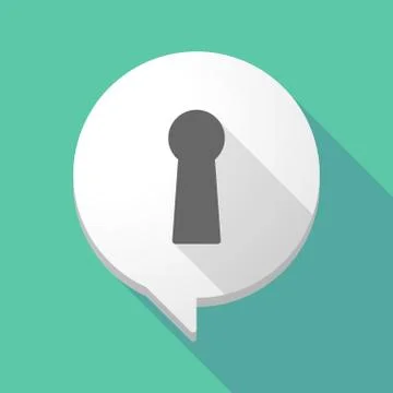 Long shadow comic balloon with a key hole Stock Illustration