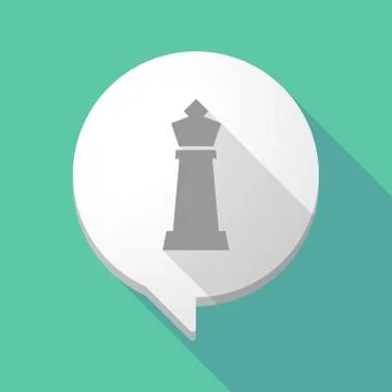 Long shadow comic balloon with a  king   chess figure Stock Illustration