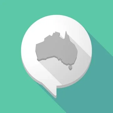 Long shadow comic balloon with  a map of Australia Stock Illustration