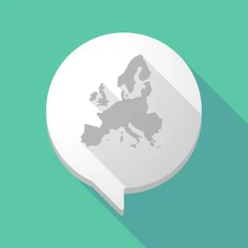 Long shadow comic balloon with  a map of Europe Stock-Illustration