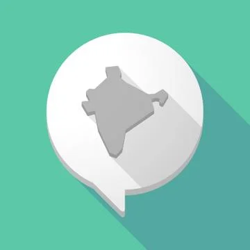 Long shadow comic balloon with  a map of India Stock Illustration