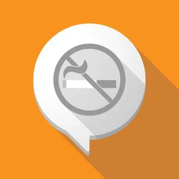 Long shadow comic balloon with  a no smoking sign Stock Illustration