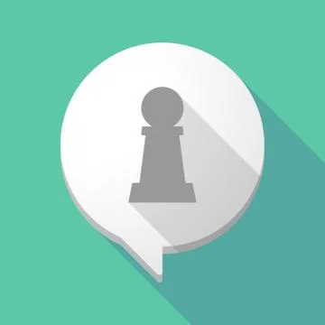 Long shadow comic balloon with a  pawn chess figure Stock Illustration