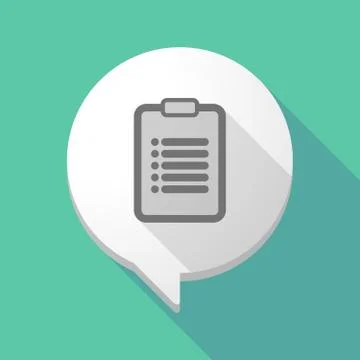 Long shadow comic balloon with a report Stock Illustration