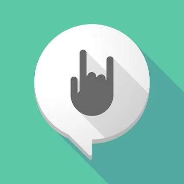 Long shadow comic balloon with a rocking hand Stock Illustration
