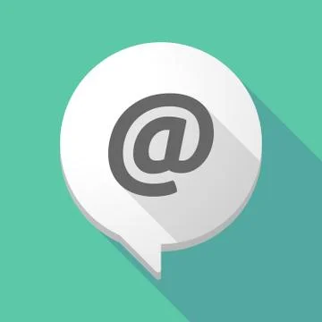 Long shadow comic balloon with an at sign Stockillustratie