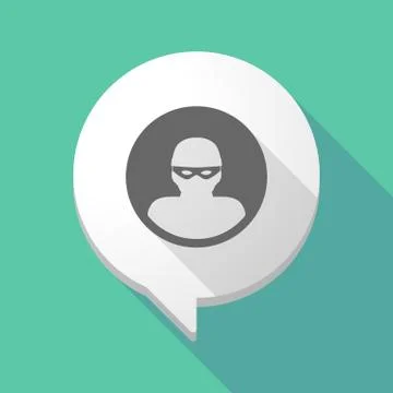 Long shadow comic balloon with a thief Stock Illustration