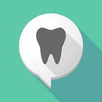 Long shadow comic balloon with a tooth Illustrazione stock