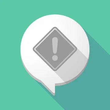 Long shadow comic balloon with   a warning road sign Stock Illustration