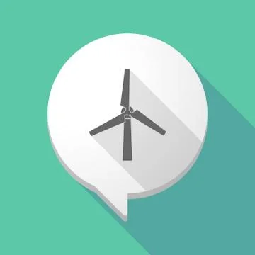 Long shadow comic balloon with a wind generator Stock Illustration