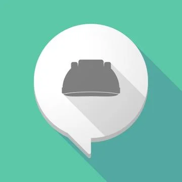 Long shadow comic balloon with a work helmet Stock Illustration