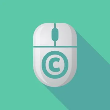 Long shadow computer mouse with    the  copyright sign イラスト素材