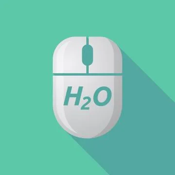 Long shadow computer mouse with    the text H2O 스톡 일러스트