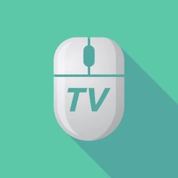 Long shadow computer mouse with    the text TV イラスト素材