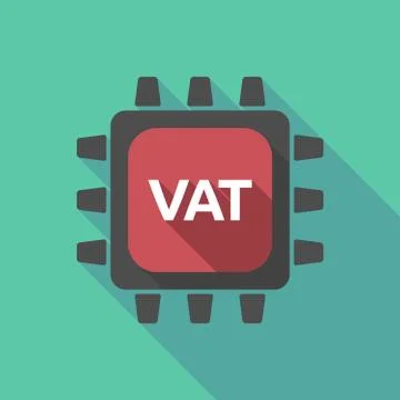 Long shadow cpu with  the value added tax acronym VAT 스톡 일러스트