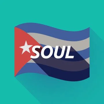 Long shadow Cuba flag with   the text SOUL Stock Illustration