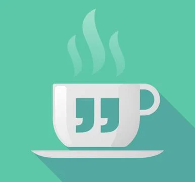 Long shadow cup of coffee with   quotes Stock Illustration