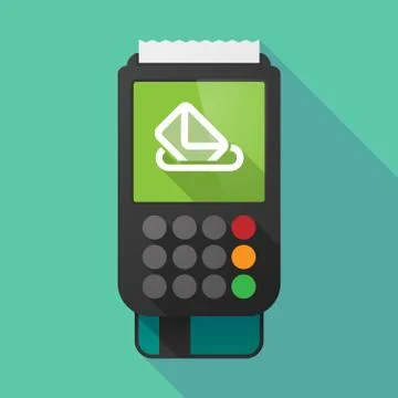 Long shadow dataphone with  a ballot box Stock Illustration