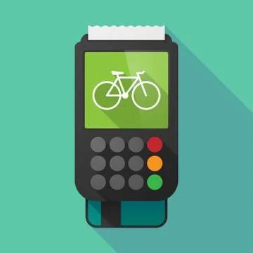 Long shadow dataphone with a bicycle Stock Illustration