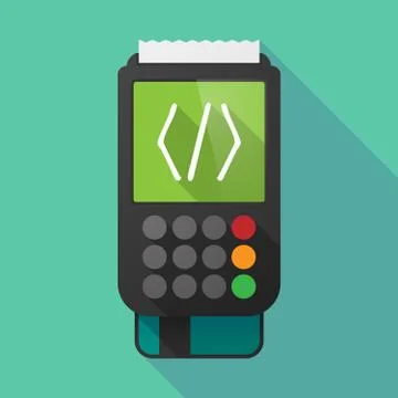 Long shadow dataphone with a code sign Illustrazione stock