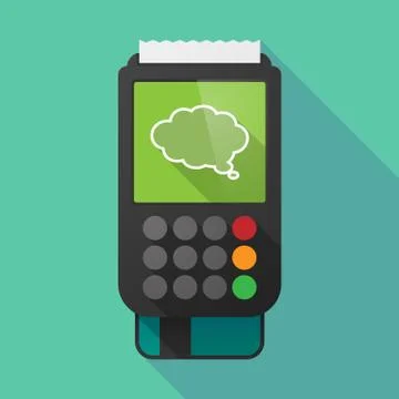 Long shadow dataphone with a comic cloud balloon Illustrazione stock