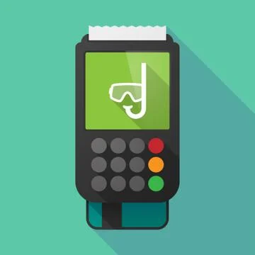 Long shadow dataphone with a diving goggles Stock Illustration