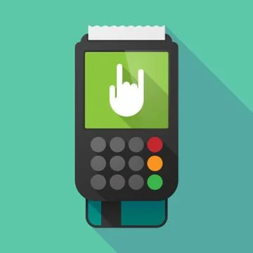 Long shadow dataphone with a rocking hand Stock Illustration