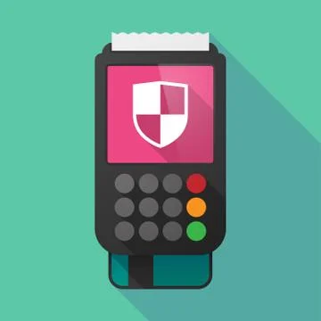 Long shadow dataphone with a shield Stock Illustration