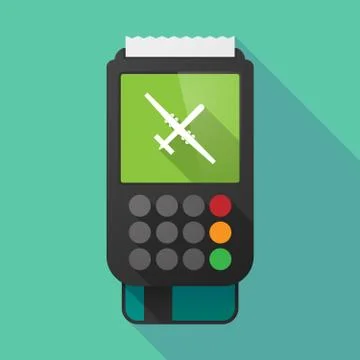 Long shadow dataphone with a war drone Illustrazione stock