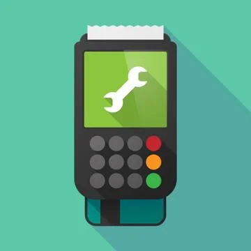 Long shadow dataphone with a wrench Stock Illustration