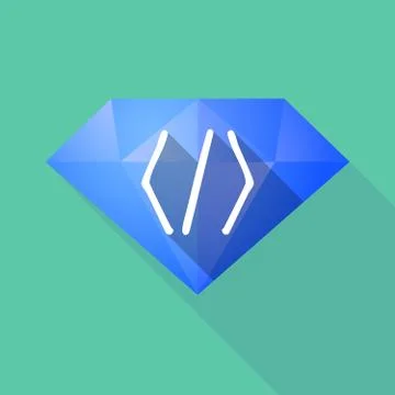 Long shadow diamond with a code sign Stock-Illustration