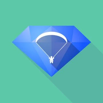 Long shadow diamond with a paraglider Stock Illustration
