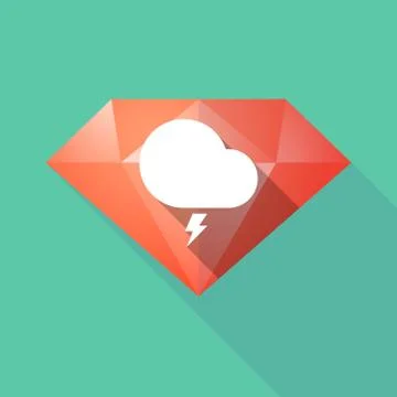 Long shadow diamond with a stormy cloud Stock Illustration