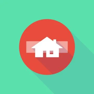 Long shadow do not enter icon with a house Ilustración de archivo