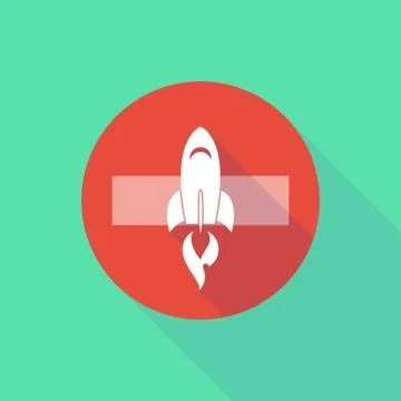 Long shadow do not enter icon with a rocket Stock Illustration