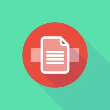 Long shadow do not enter icon with a document イラスト素材