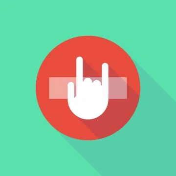 Long shadow do not enter icon with a rocking hand イラスト素材
