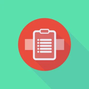 Long shadow do not enter icon with a report Stock Illustration