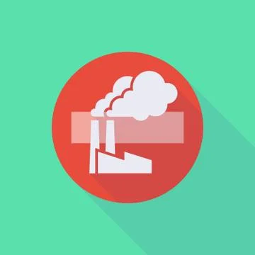 Long shadow do not enter icon with a factory Ilustración de archivo