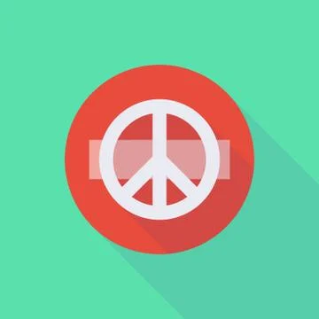 Long shadow do not enter icon with a peace sign Stock Illustration